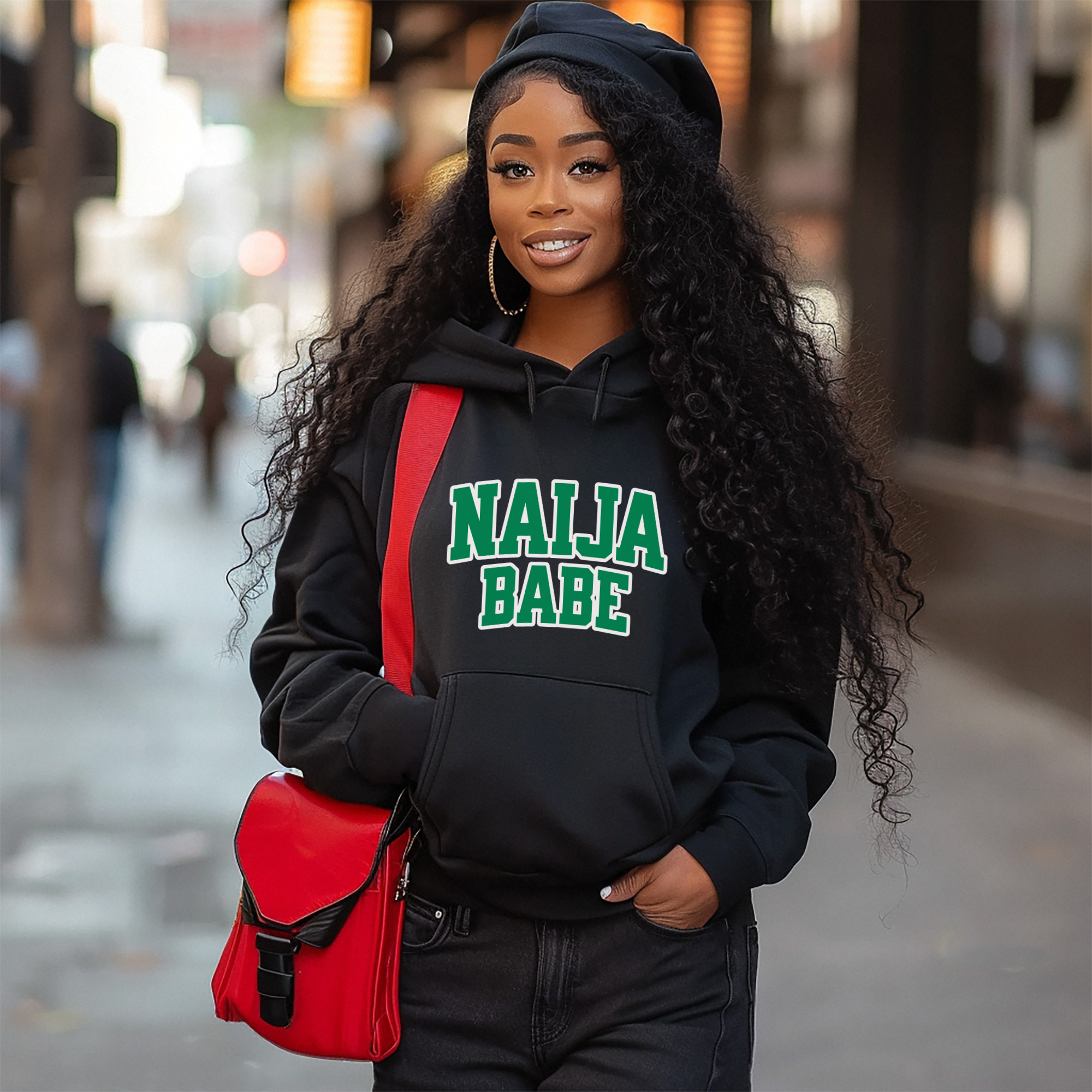 Naija Babe Hoodie - Proudly Nigerian Queen Style